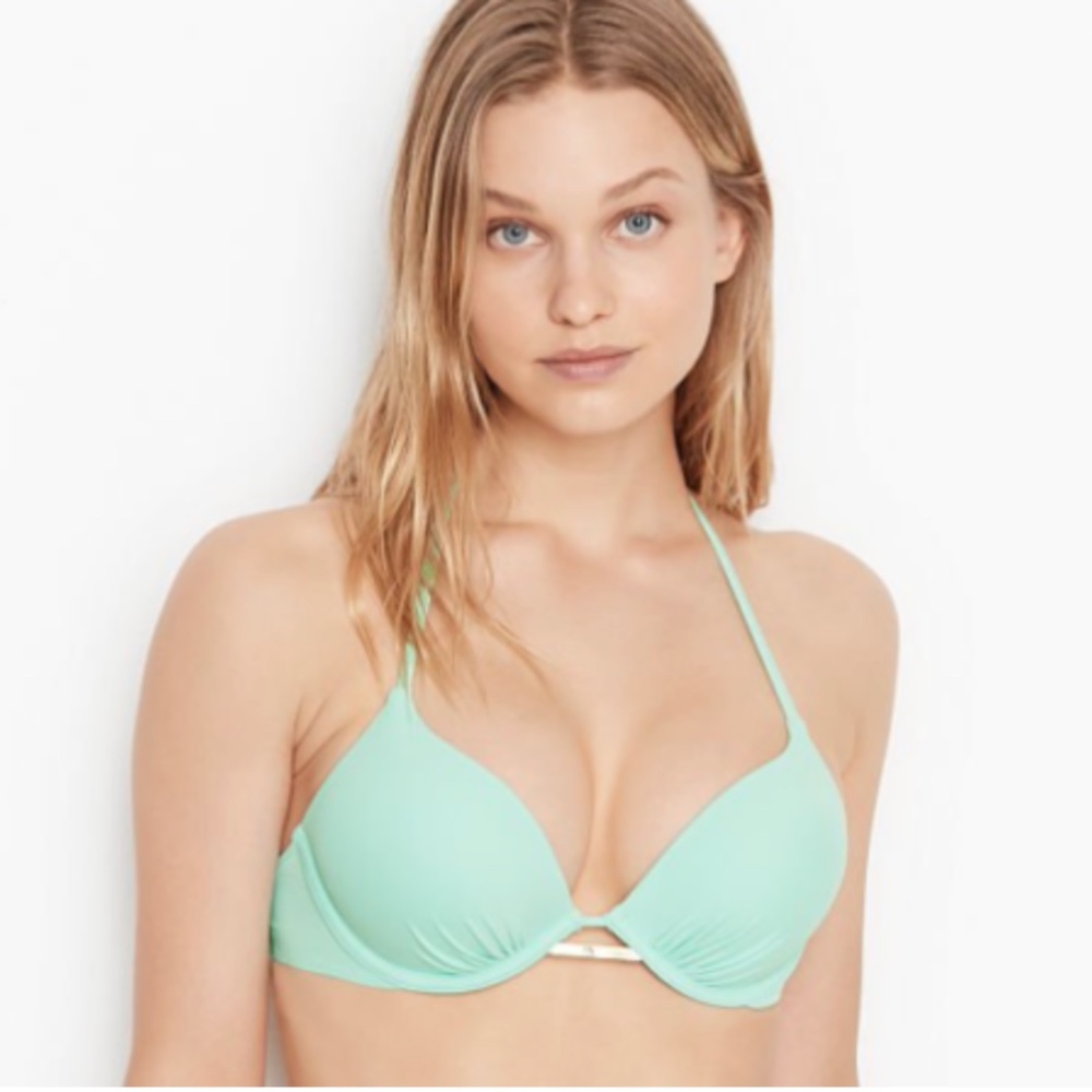 👙 NWT Victoria's Secret Bali Bombshell Add-2-Cups Push-Up Swim Bikini Top Jade